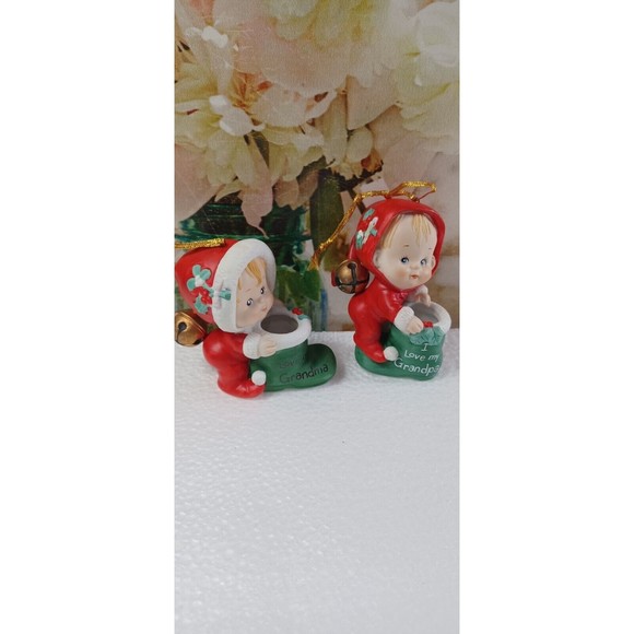 2 Ruth Morehead Mistletots 1986  Ornament/figurine 3-1/2” grandma grandpa - Picture 2 of 9